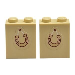 LEGO Horseshoe Tan 1x2x2 Brick Lot 2 Pc 3245cpb101 41126 Heartlake‎ Riding Club